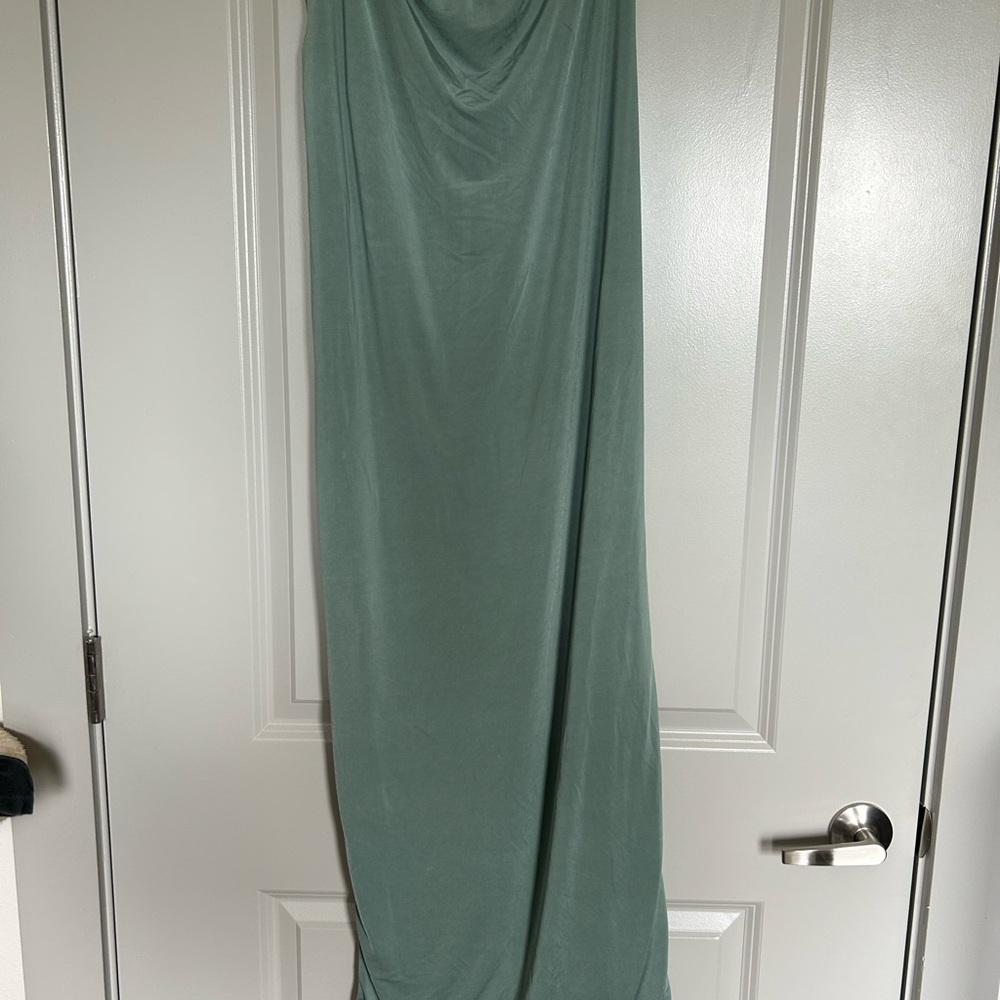 Lucy in the Sky Draped Maxi Skirt  in Soft Green - Picture 4 of 4
